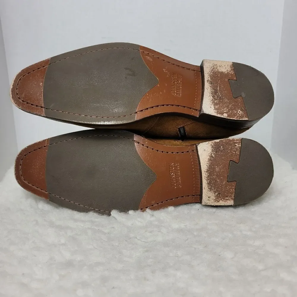 Johnston & Murphy Meade Men's Ankle Boots Size 10.5 M Buckle Brown Suede